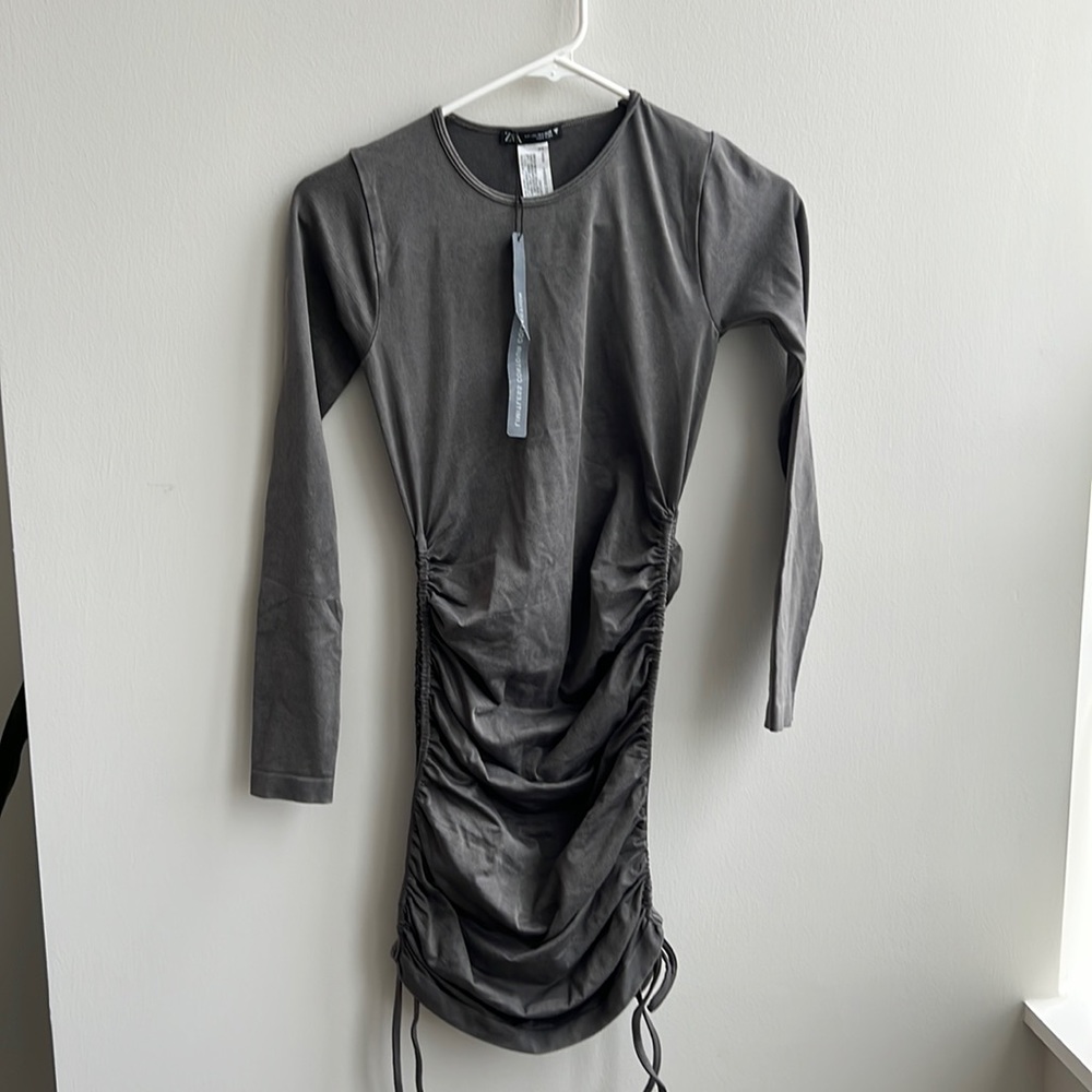 Zara New XS Grey Dress Limitless Contour Collection